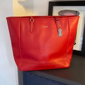 Coach Tote Red Leather
